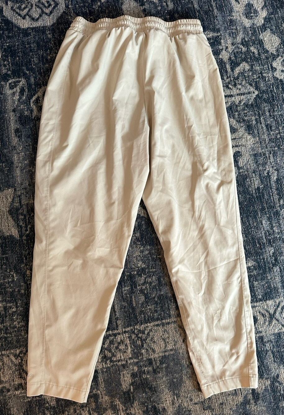 Zuda Athletic Crop Pants Women’s Medium Beige Drawstring Elastic Waist Pockets